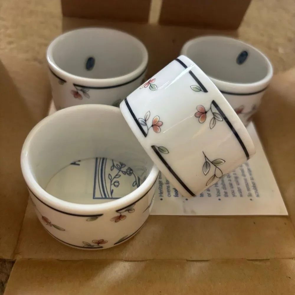 Princess House 4 Heritage Blossom Napkin Rings *NOS*